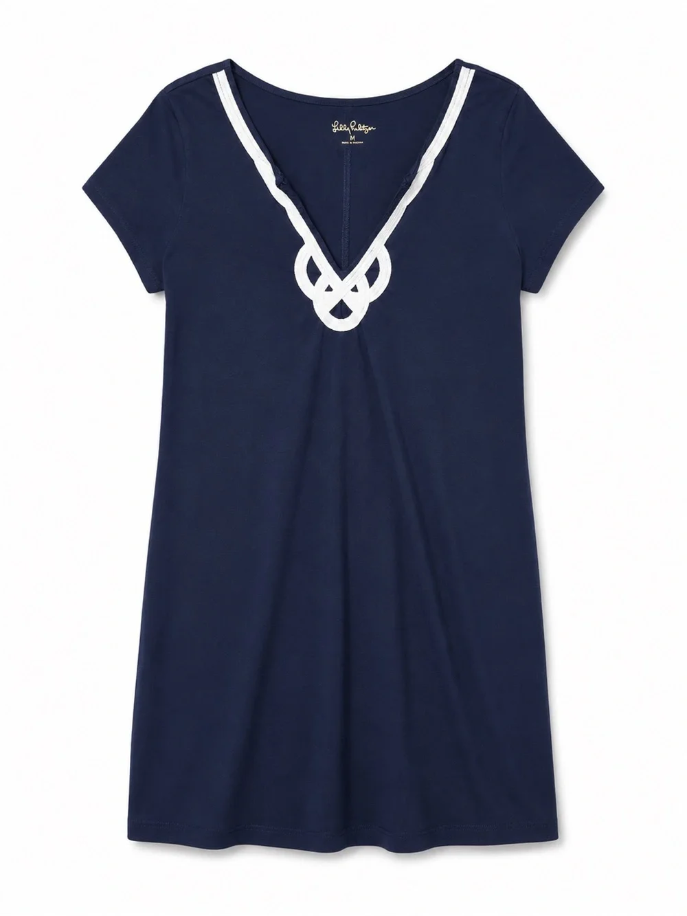 Lilly Pulitzer Brewster Prima Cotton T-Shirt Dress Navy White Women's M